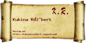 Kubina Róbert névjegykártya
